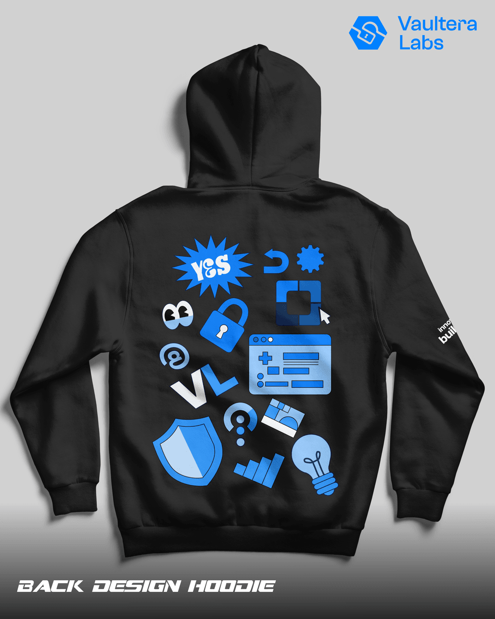 Vaultera Labs hoodie, back design