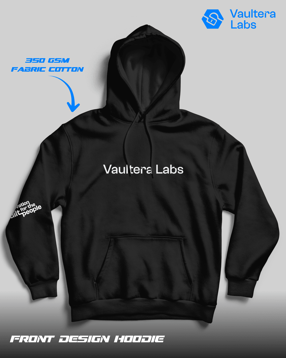 Vaultera Labs hoodie, front design